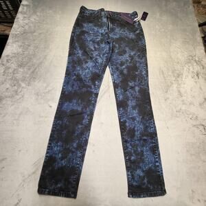 NYDJ Legging Jeans Womens 6 Blue Black Blue Acid Wash Stretch Skinny Made in USA